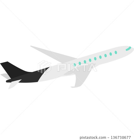Passenger airplane for travel vector icon isolated on white Passenger airplane for travel vector icon isolated on white 136738677