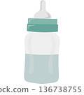 Baby bottle with pacifier vector icon isolated on white 136738755