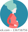 Pregnant woman vector icon isolated on white 136738756