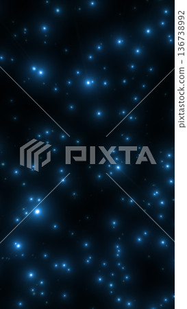 Deep blue starfield with glowing points of light in space on black background 136738992