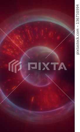 Abstract red energy sphere with glowing particles and soft plasma rings, creating a dramatic cosmic and futuristic atmosphere Abstract red energy sphere with glowing particles and soft plasma rings, creating a dramatic cosmic and futuristic atmosphere 136738994