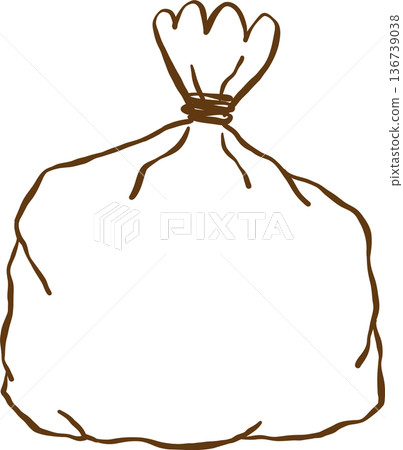 Clear Bag Brown Line Hand Drawn 136739038