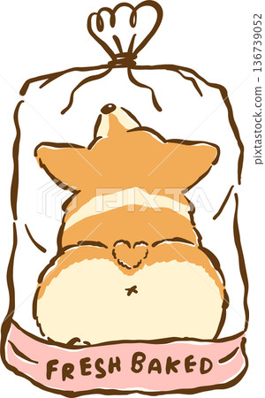 Kawaii Corgi Butt Bread Loaf Dog in a Bag Cartoon Hand Drawn Kawaii Corgi Butt Bread Loaf Dog in a Bag Cartoon Hand Drawn 136739052