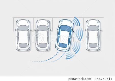 Autonomous car using parking sensors and radar system for smart parking assistance 136739314