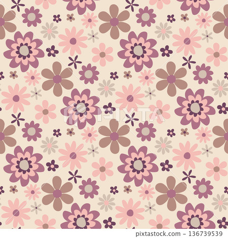 doodle floral pattern 136739539