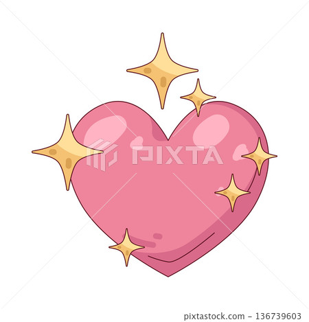 Illustration of sparkling heart Illustration of sparkling heart 136739603