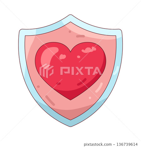 Illustration of heart shield 136739614