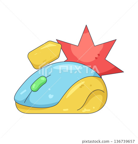 Illustration of mouse with a price tag 136739657