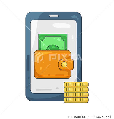 Illustration of digital wallet Illustration of digital wallet 136739661