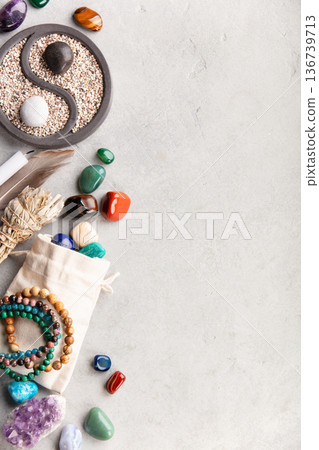 Spiritual Healing Set with Crystals, Bracelets, and Yin Yang Tray Spiritual Healing Set with Crystals, Bracelets, and Yin Yang Tray 136739713