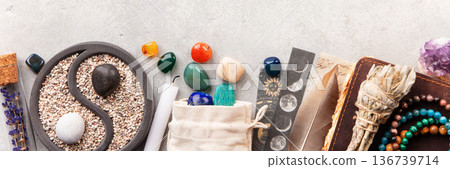 Spiritual Healing Set with Crystals, Bracelets, and Yin Yang Tray Spiritual Healing Set with Crystals, Bracelets, and Yin Yang Tray 136739714