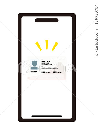 Illustration of the next My Number card and smartphone connectivity Illustration of the next My Number card and smartphone connectivity 136739794