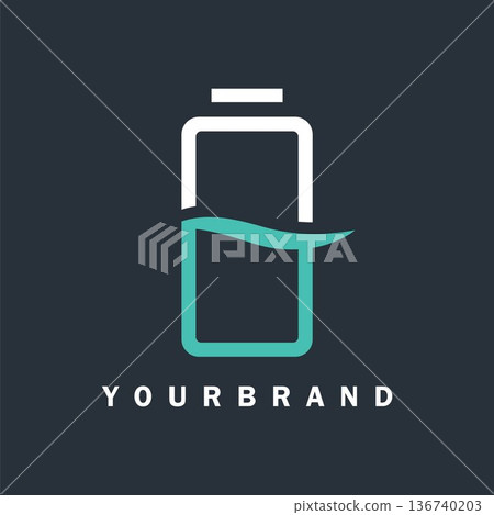 b letter water bottle,simple logo icon vector concept design . b letter water bottle,simple logo icon vector concept design . 136740203
