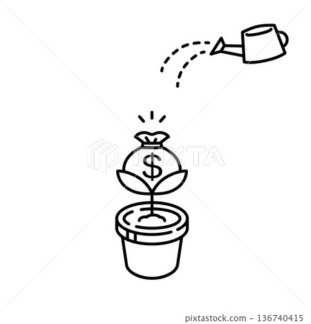 Simple and cute money investment material 136740415