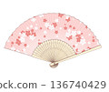 Cherry blossom fan illustration 136740429