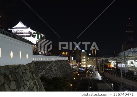 Fukuyama Station at night Fukuyama Station at night 136740471