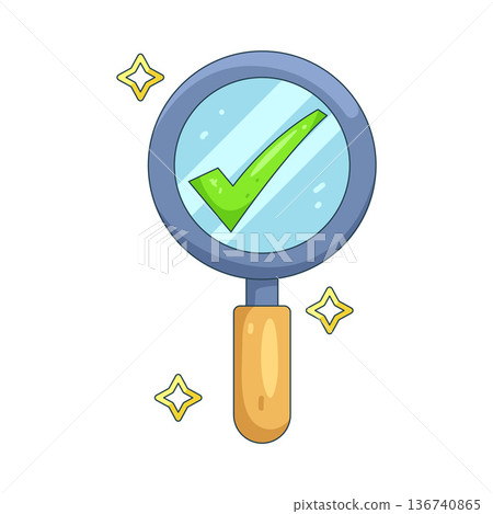 Illustration of magnifying glass  136740865