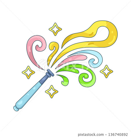Illustration of magic wand 136740892