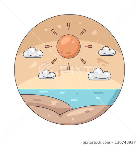 Illustration of Noon time Illustration of Noon time 136740937