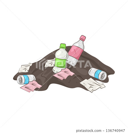 Illustration of Plastic waste Illustration of Plastic waste 136740947