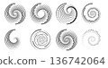 Modern Circular Line Tech Rings Set with Concentric Rotating Geometric Frames Abstract Round Shapes EPS Vector Pack 136742064