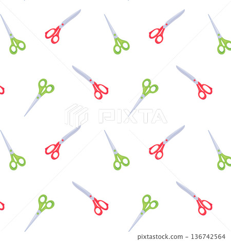 Seamless Scissors Pattern Creative Craft Background 136742564