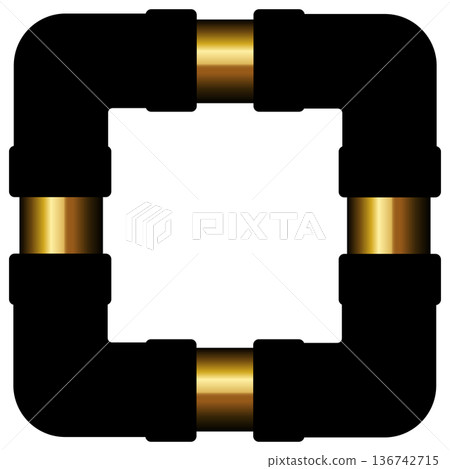 Luxurious piping frame in black and gold Luxurious piping frame in black and gold 136742715