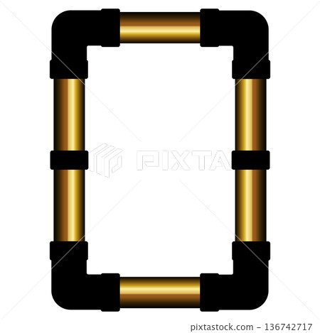Luxurious piping frame in black and gold Luxurious piping frame in black and gold 136742717