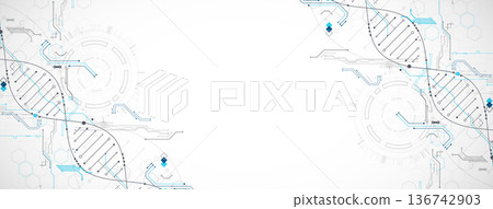 Scientific and technological background. Abstract image of DNA molecule. Vector illustration. Scientific and technological background. Abstract image of DNA molecule. Vector illustration. 136742903