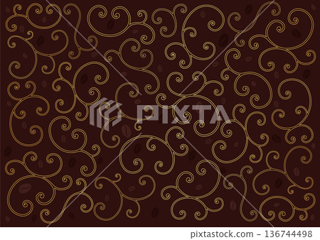 coffee logo and background with swirl line coffee logo and background with swirl line 136744498