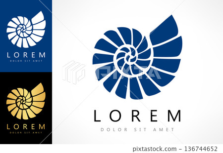 Seashell logo vector. Nature design Seashell logo vector. Nature design 136744652