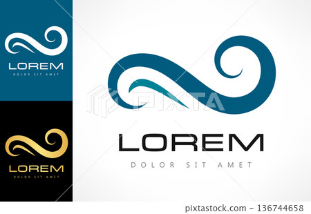 Wave logo vector Wave logo vector 136744658