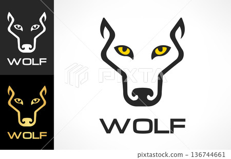 Wolf Head silhouette. Wolf logo vector Wolf Head silhouette. Wolf logo vector 136744661