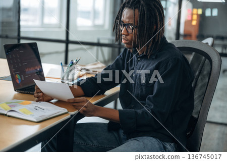 Designer is working in the office Designer is working in the office 136745017
