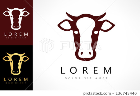 Cow head logo vector. Animal design Cow head logo vector. Animal design 136745440