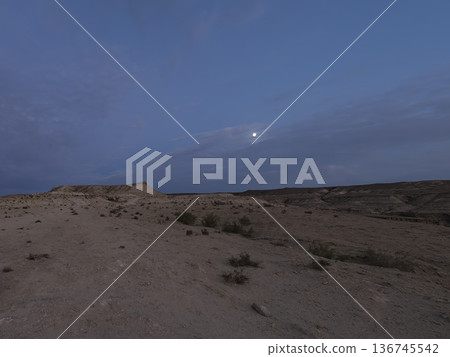 Ustyurt plateau, Kazakhstan under a moonlit night Ustyurt plateau, Kazakhstan under a moonlit night 136745542