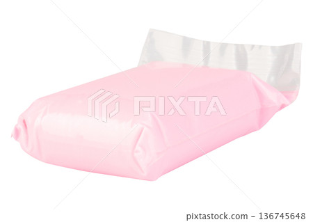 Color pink modeling clay clear plastic isolated on white background Color pink modeling clay clear plastic isolated on white background 136745648