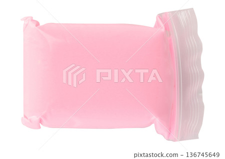 Color pink modeling clay clear plastic isolated on white background Color pink modeling clay clear plastic isolated on white background 136745649