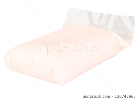 Color white modeling clay clear plastic isolated on white background Color white modeling clay clear plastic isolated on white background 136745663