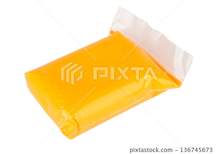 Color orange modeling clay clear plastic isolated on white background Color orange modeling clay clear plastic isolated on white background 136745673