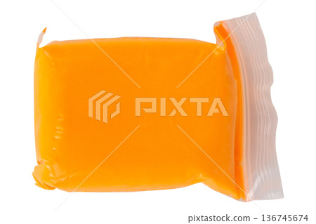 Color orange modeling clay clear plastic isolated on white background Color orange modeling clay clear plastic isolated on white background 136745674