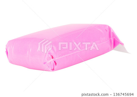Color pink modeling clay clear plastic isolated on white background Color pink modeling clay clear plastic isolated on white background 136745694