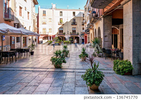 Castello de Empuries, Spain - Oct 30, 2025: Historic medieval village Castello de Empuries. Girona, Catalonia, Spain Castello de Empuries, Spain - Oct 30, 2025: Historic medieval village Castello de Empuries. Girona, Catalonia, Spain 136745770