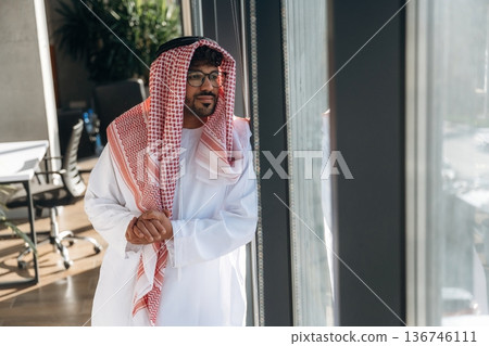 Arab businessman is in the office Arab businessman is in the office 136746111