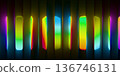 Glass abstract background color light gradient 3d render rainbow composition. Futuristic geometric neon shapes with iridescent refraction and prism glow for modern technology wallpaper 136746131