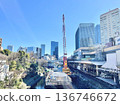 Construction work on the Kanda River 136746672