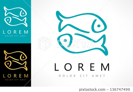 fish logo vector 136747499