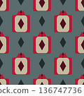 Seamless pattern with pomegranate. Geometric vector 136747736