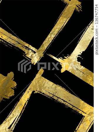 Diagonal Gold and Black Abstract Grid 136747754
