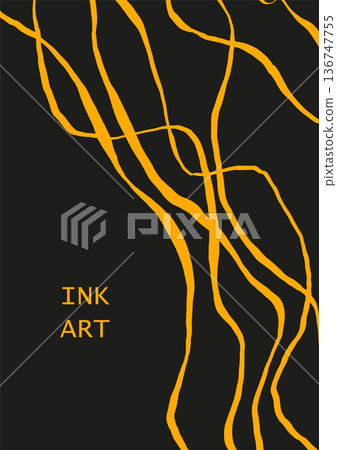 Abstract ink line vector background 136747755